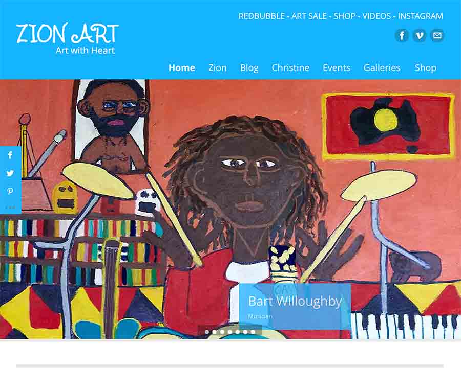 Zionart website Zion Levy Stewart Wordpressit.com.au