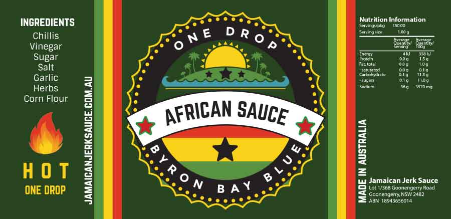 One Drop African chilli Sauce Byron Bay