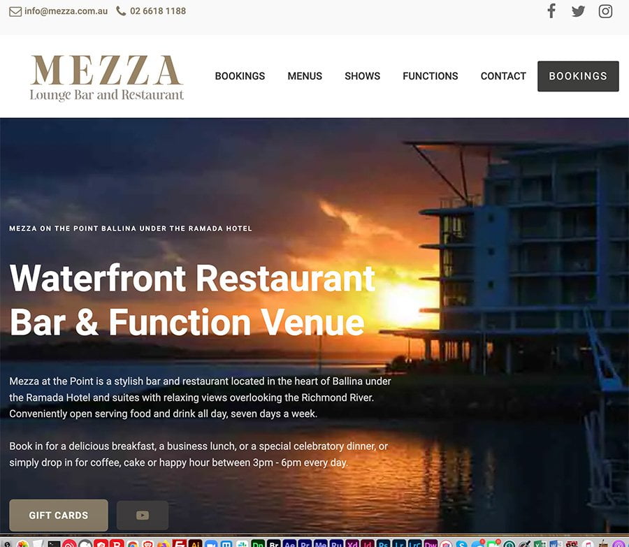 Mezza at the Point Ballina website clean fast and secure