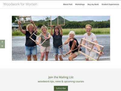 Woodwork for Women Website development, online booking system and ecommerce shop by Wordpressit Web Development Northern Rivers.
